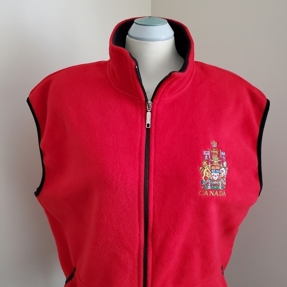 VINTAGE 90's Rivers Edge Red Fleece Sleeveless Vest Size XL - Picture 2 of 8